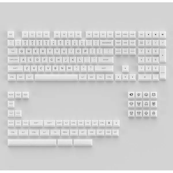 AKKO Keycap set – White (PC / ASA-Clear profile / 155 nút)